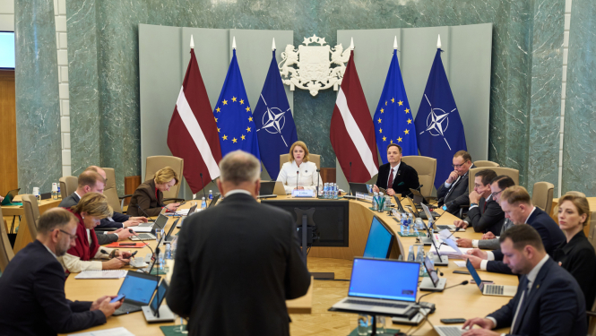 Ministru prezidente Evika Siliņa vada valdības sēdi