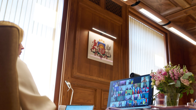 Ministru prezidente Evika Siliņa piedalās Labas gribas koalīcijas videosarunā