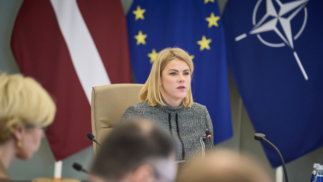 Ministru prezidente Evika Siliņa vada valdības sēdi