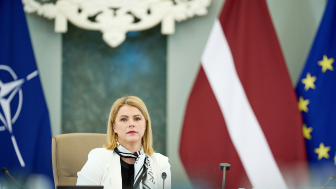Ministru prezidente Evika Siliņa vada valdības sēdi