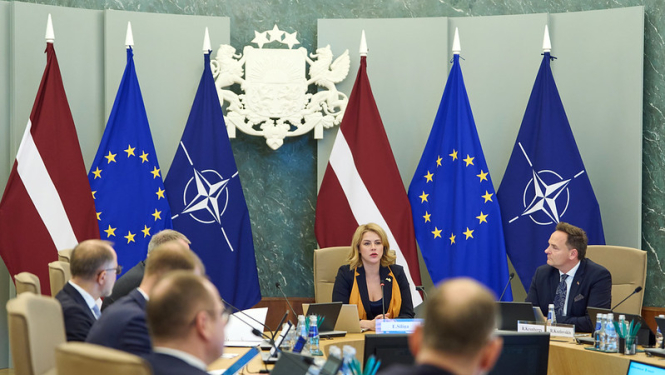 Foto: Ministru prezidente Evika Siliņa vada Ministru kabineta sēdi