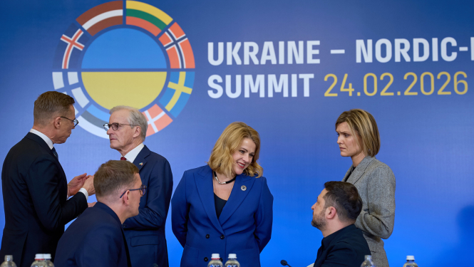 Ministru prezidente Evika Siliņa darba vizītē Kijivā 2026. gada 24. februārī