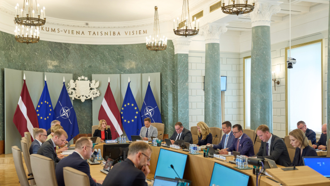 Ministru prezidente Evika Siliņa vada valdības sēdi