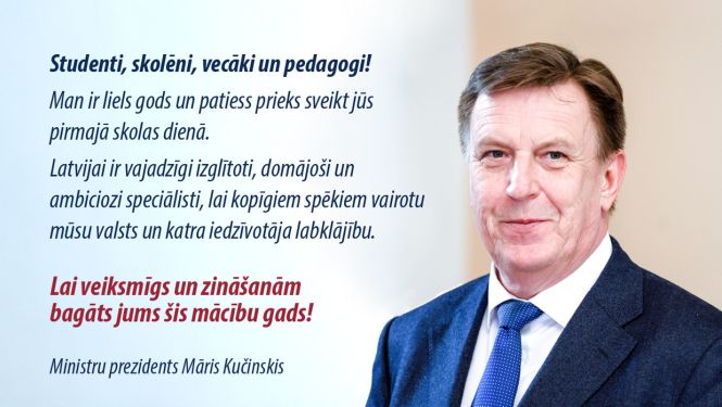Ministru prezidenta apsveikums 1. septembrī