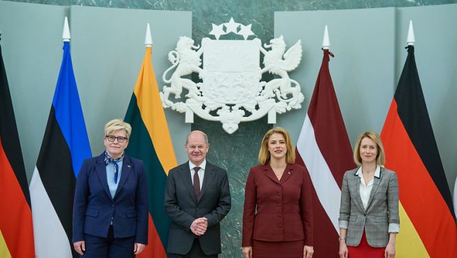 Baltijas valstu premjerministres un Vācijas kanclers