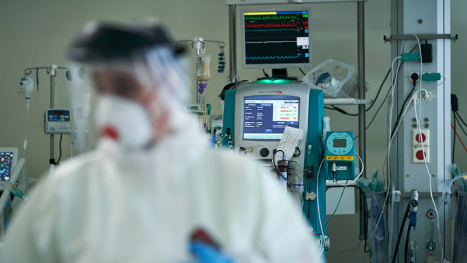 Foto: reanimācijas nodaļa Covid-19 pacientiem