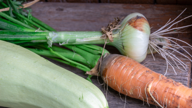 Kabacis, burkāns un sīpols