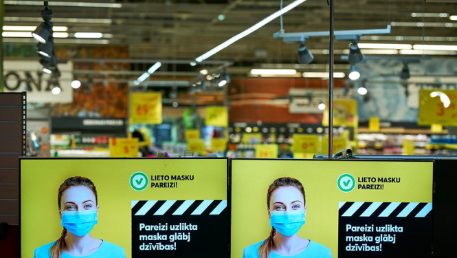 Paziņojumi par masku lietošanu veikalā