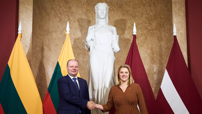 Evika Siliņa un Sauļus Skvernelis