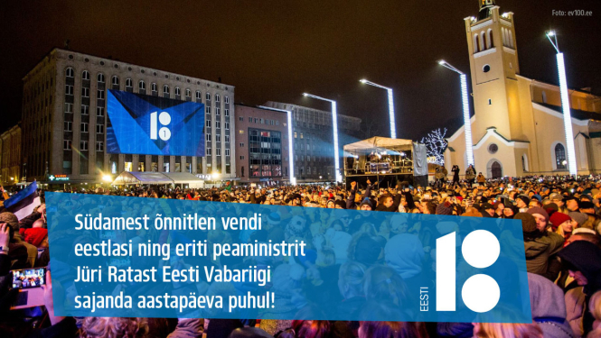 Sirsnīgi sveicam Igaunijas iedzīvotājus savas valsts 100.dzimšanas dienā!