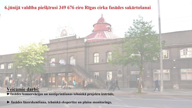 Valdība piešķir 349 676 eiro Rīgas cirka ēkas fasādes sakārtošanai