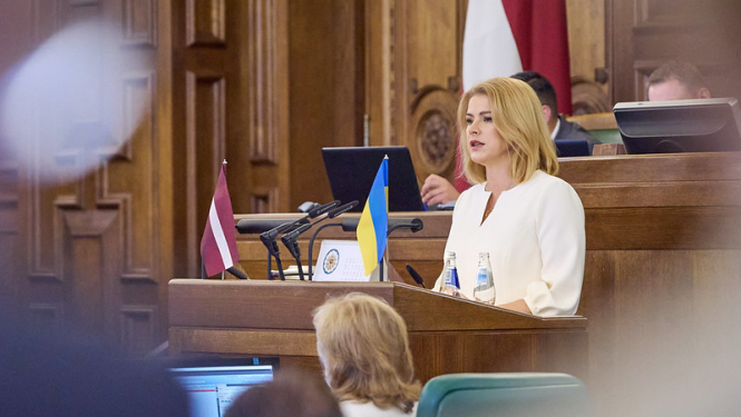 Evika Siliņa piedalās Saeimas sēdē