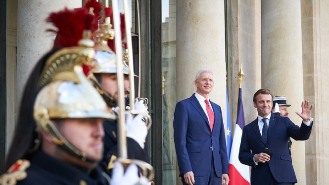 Ministru prezidents Krišjānis Kariņš tiekas ar Francijas prezidentu Emanuelu Makronu (Emmanuel Macron) 