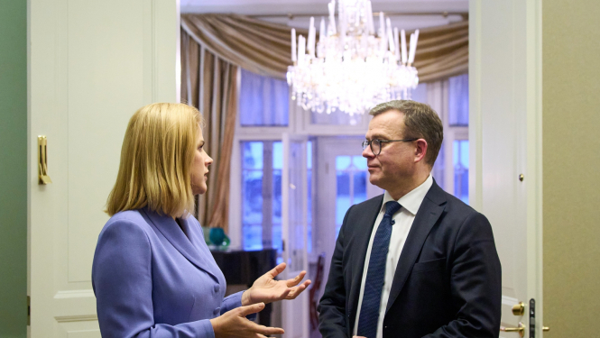 Latvijas Ministru prezidente un Somijas premjerministrs