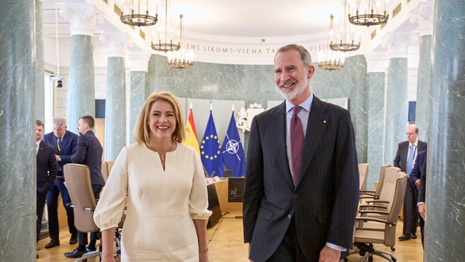 Ministru prezidente Evika Siliņa tiekas ar  Viņa Majestāti Spānijas karali Felipi VI