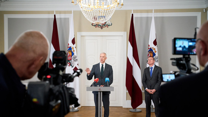 Ministru prezidents Krišjānis Kariņš un Valsts prezidents Edgars Rinkēvičs