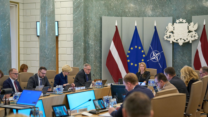 Ministru prezidente Evika Siliņa vada valdības sēdi