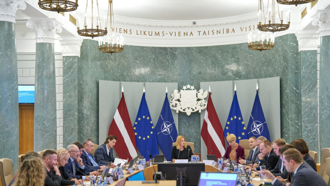 Ministru prezidente Evika Siliņa vada Nacionālās sporta padomes sēdi Ministru kabinetā