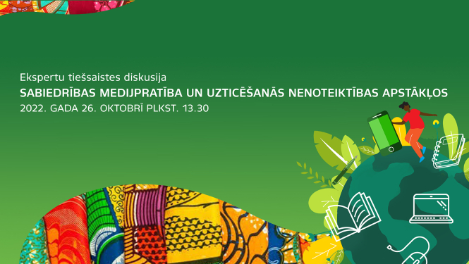 Zīmējums: cilvēks dejo uz zaļas zemeslodes