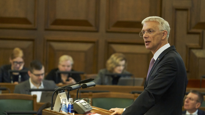 Premjerministrs K. Kariņš Saeimas tribīnē