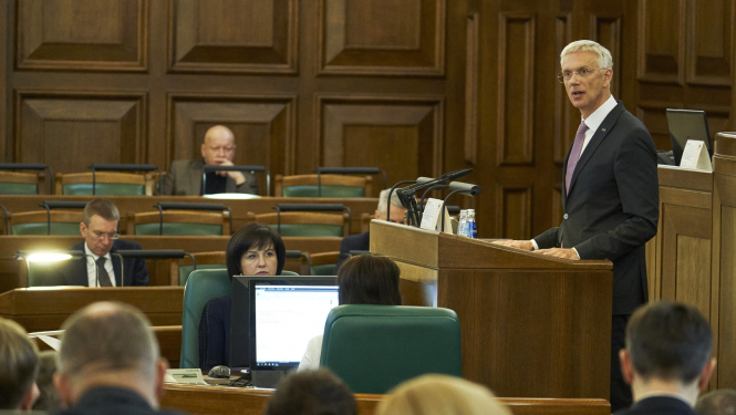 Premjerministrs K. Kariņš Saeimas tribīnē