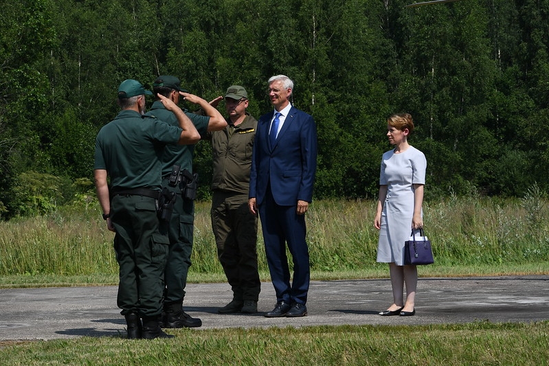 Ministru prezidents Krišjānis Kariņš, Iekšlietu ministre Marija Golubeva apmeklē Austrumu robežu