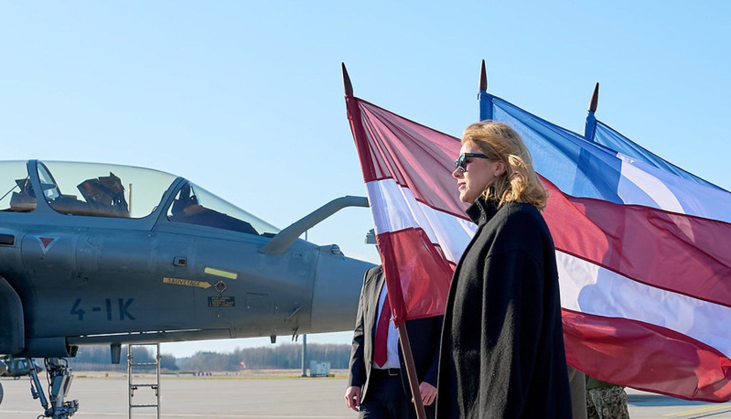 14.04.2026. Ministru prezidente Evika Siliņa piedalās pasākumā Nacionālo bruņoto spēku bāzē “Lielvārde”, kur, demonstrējot sabiedroto klātbūtni Baltijas reģionā, nosēdīsies Francijas Gaisa spēku iznīcinātāji “Rafale”.