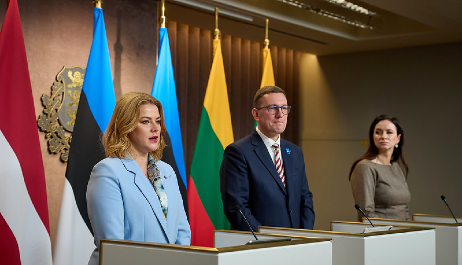 17.04.2026. Ministru prezidente Evika Siliņa Tallinā tiekas ar Igaunijas un Lietuvas premjerministriem Baltijas Ministru padomes ietvaros  Foto Gatis Rozenfelds