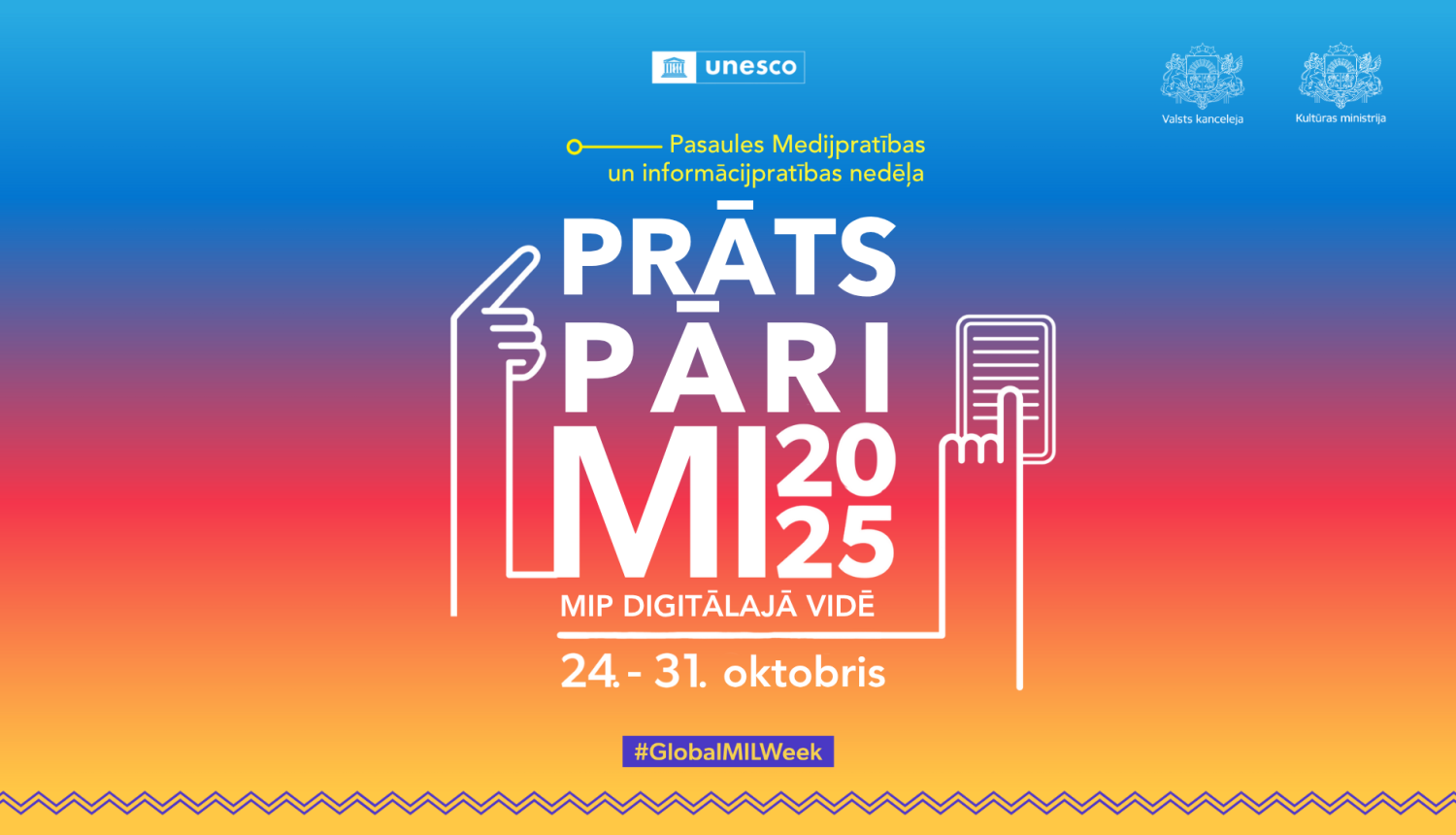 Sauklis "Prāts pāri MI" uz krāsaina fona