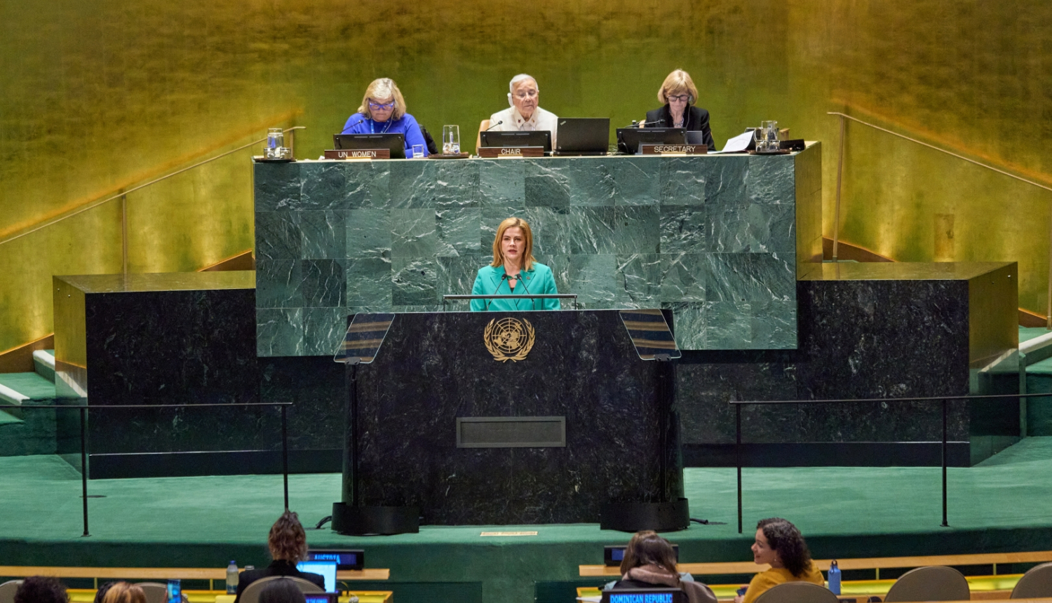 Ministru Prezidente Evika Siliņa uzrunā ANO Ģenerālo asambleju