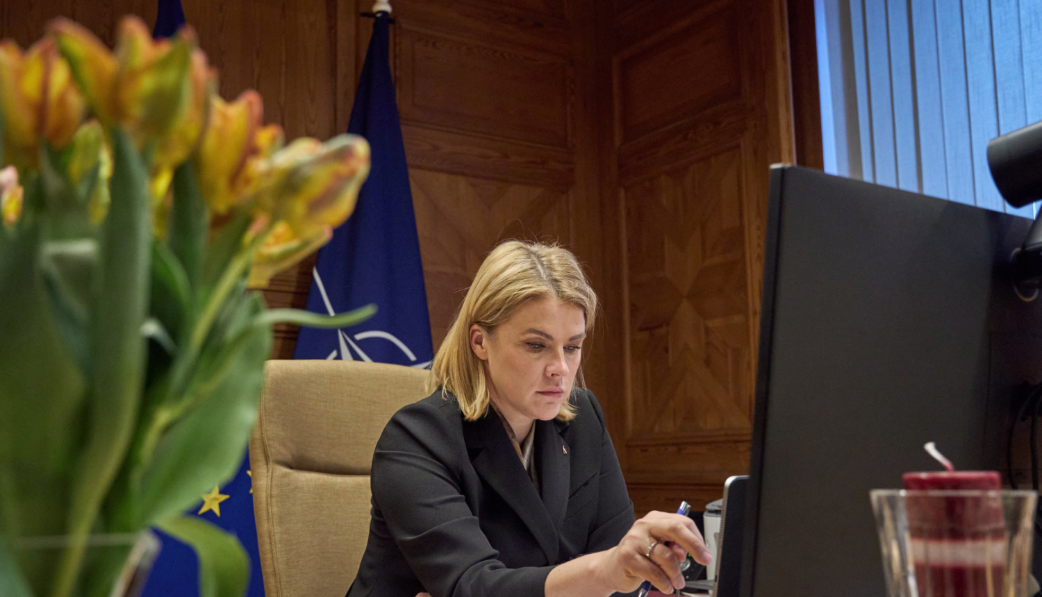 Ministru prezidente Evika Siliņa videosarunā