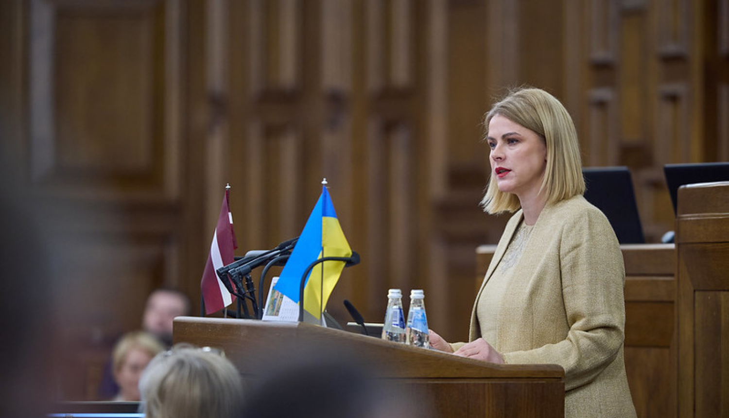 Ministru prezidente Evika Siliņa Sniedz runu Saeimā