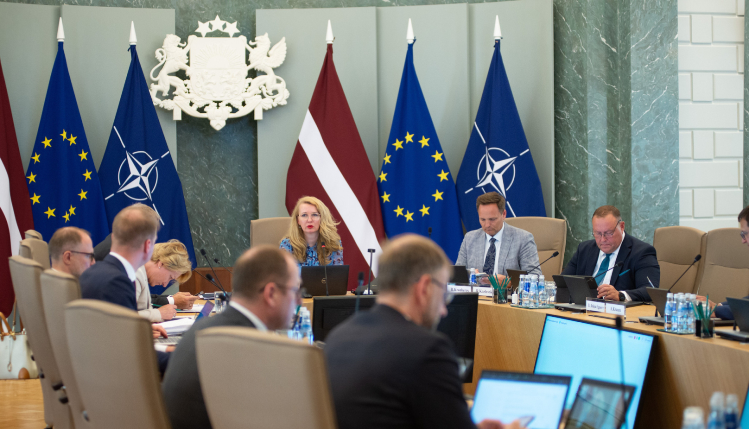 Tieslietu ministre Inese Lībiņa-Egnere vada Ministru kabineta sēdi