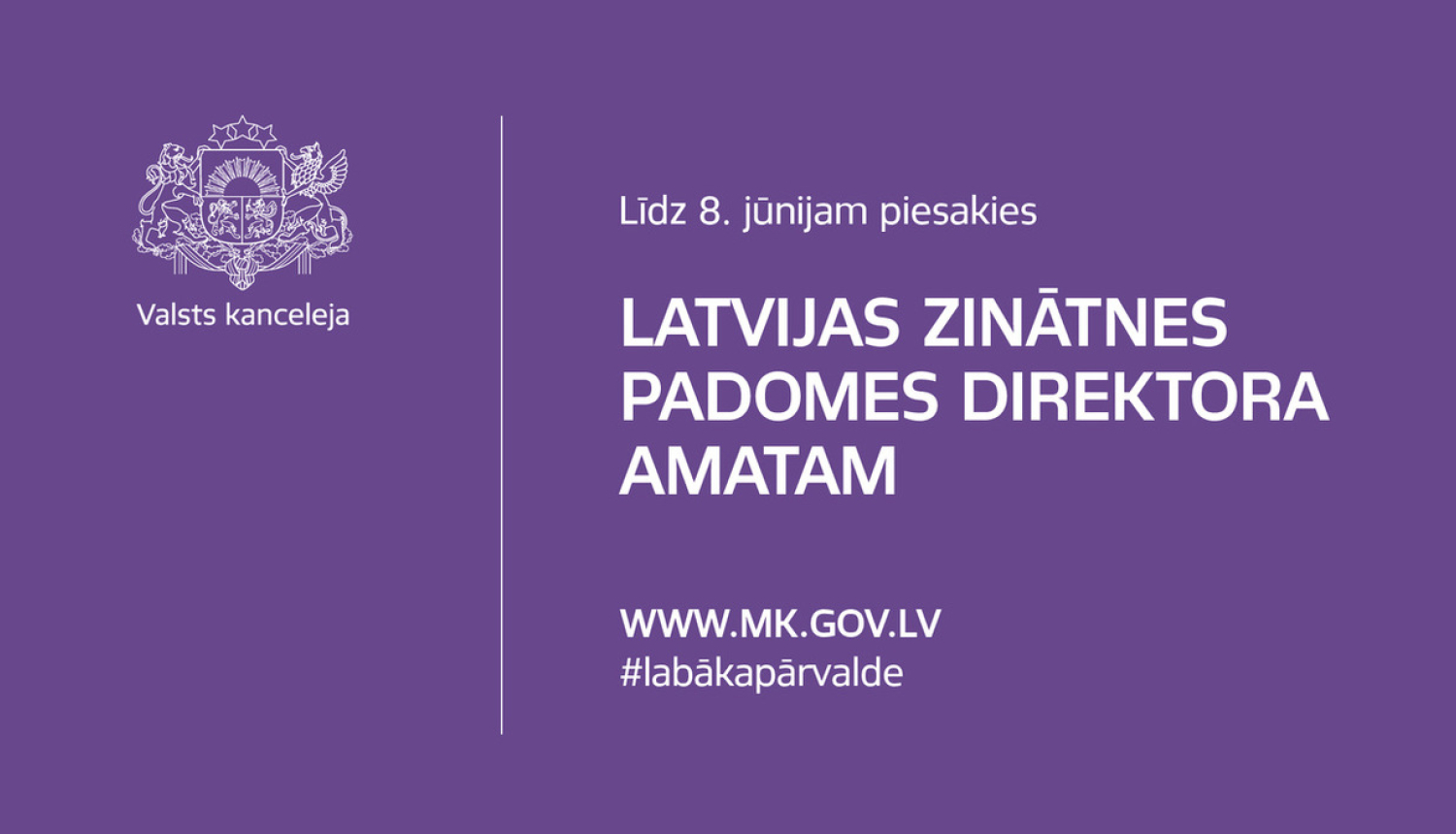 Atklātā konkursā izraudzīsies Latvijas Zinātnes padomes direktoru