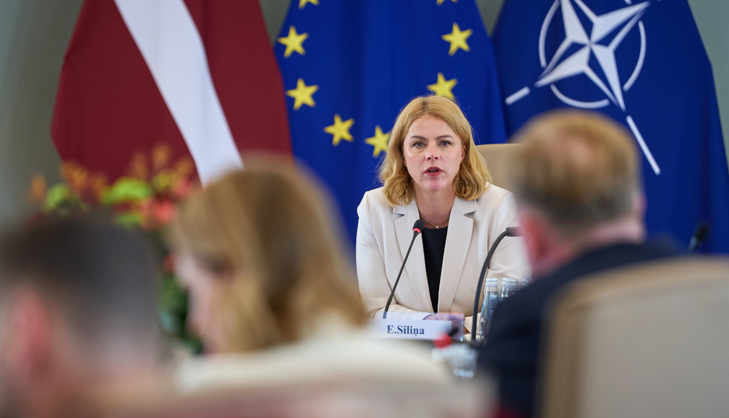 Ministru prezidente Evika Siliņa vada valdības sēdi