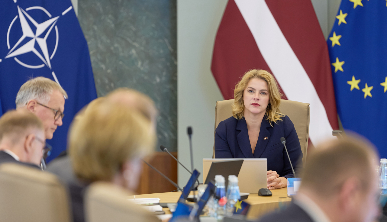 Ministru prezidente Evika Siliņa vada valdības sēdi