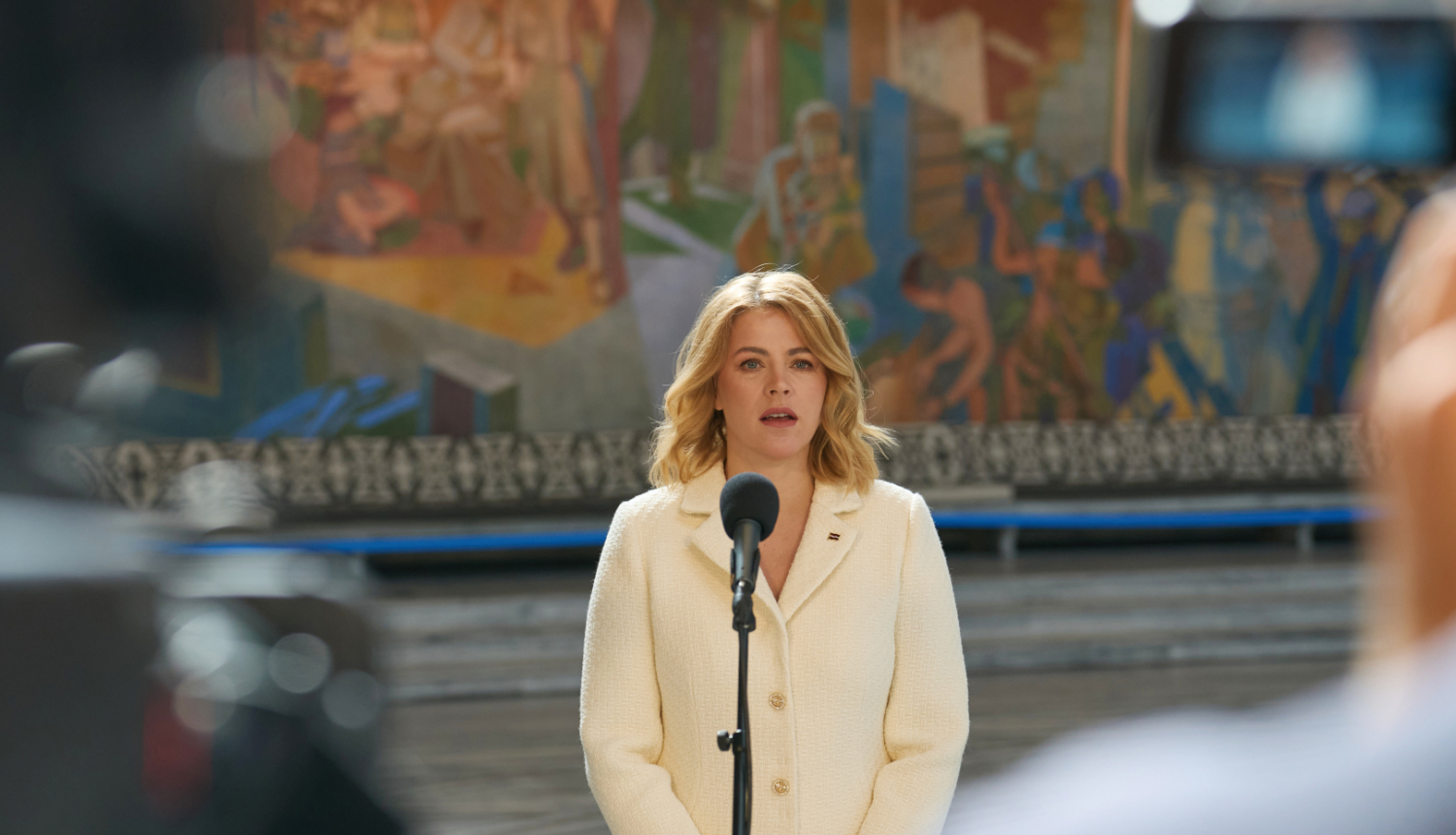 Ministru prezidente Evika Siliņa uzrunā medijus