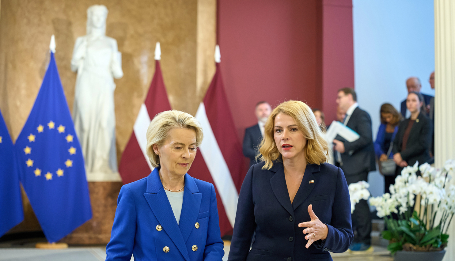 Ministru prezidente Evika Siliņa un Eiropas Komisijas priekšsēdētāja Urzula fon der Leiena