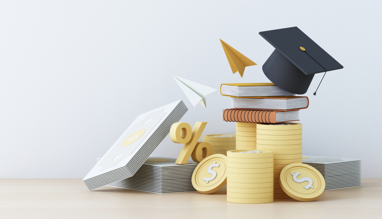 Izglītība un finanses abstrakts attēlojums