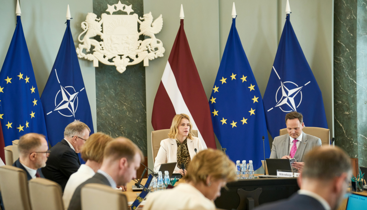 Ministru prezidente Evika Siliņa vada valdības sēdi