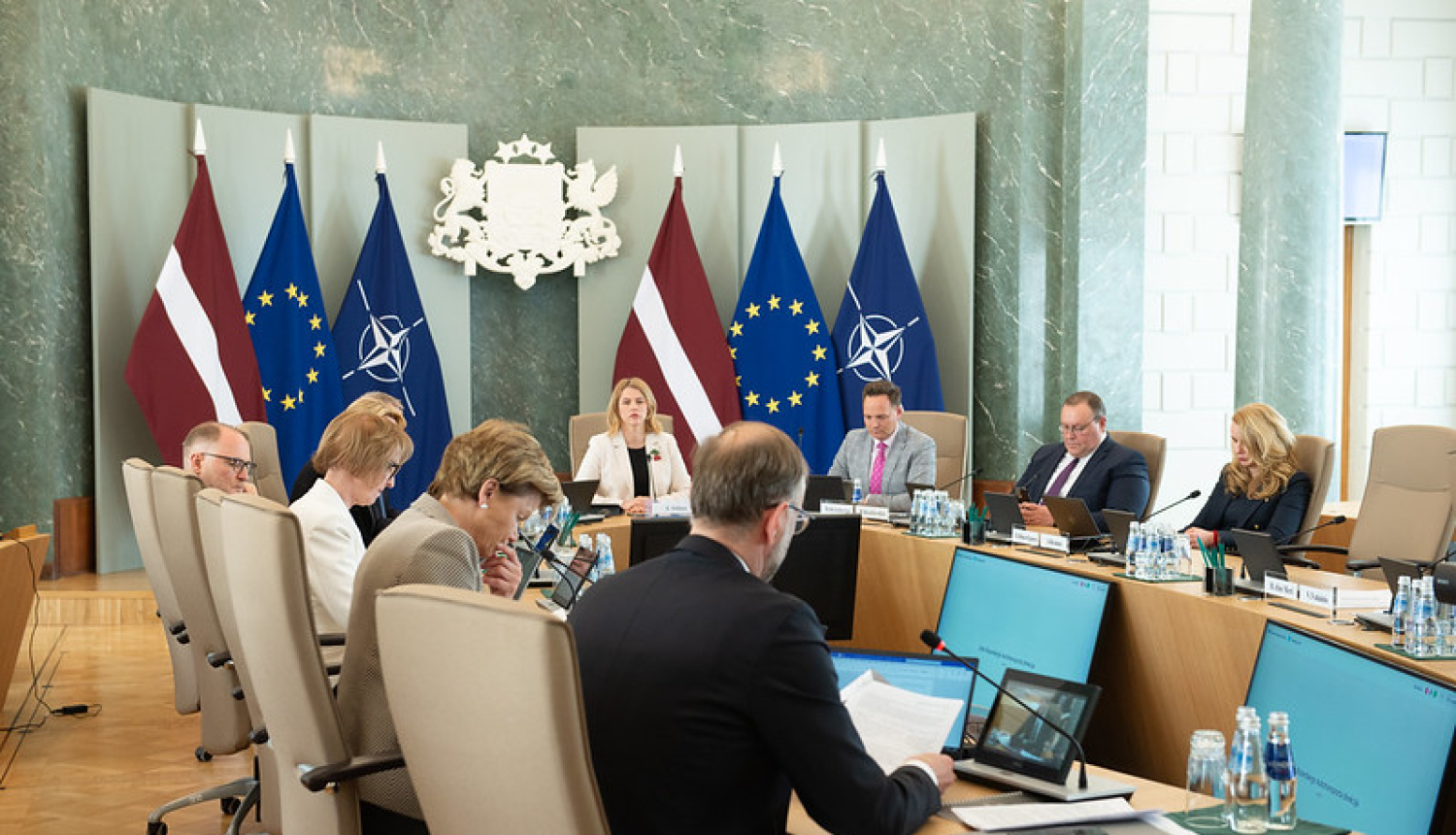 Ministru prezidente Evika Siliņa vada valdības sēdi