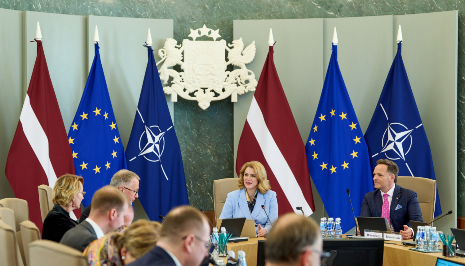 Ministru prezidente Evika Siliņa vada valdības sēdi