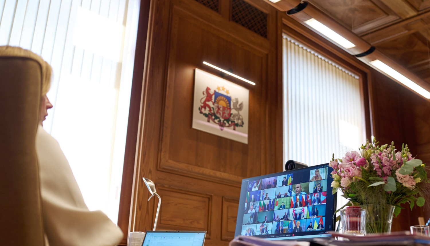 Ministru prezidente Evika Siliņa piedalās Labas gribas koalīcijas videosarunā