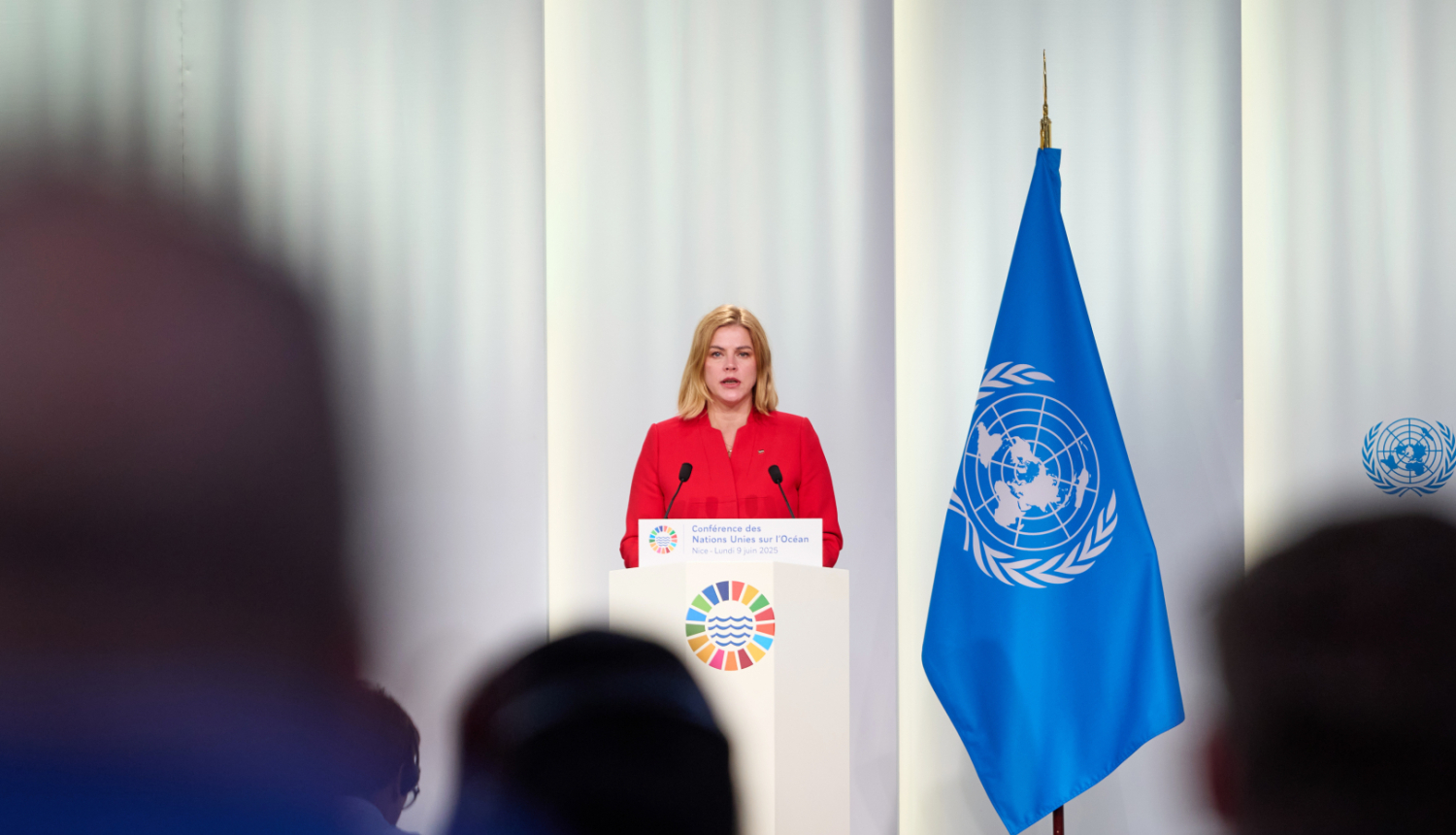 Ministru prezidente Evika Siliņa uzstājas Apvienoto Nāciju organizācijas Okeānu konferencē