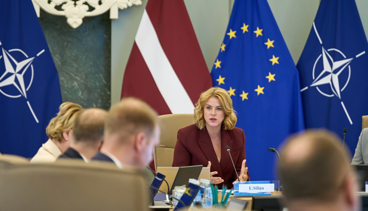 Ministru prezidente Evika Siliņa vada valdības sēdi