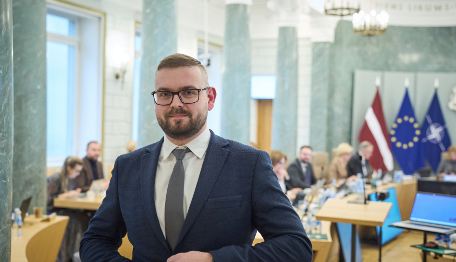 Slimību profilakses un kontroles centra vadītāja amatā ieceltais Mārtiņš Dimants piedalās Ministru kabineta sēdē