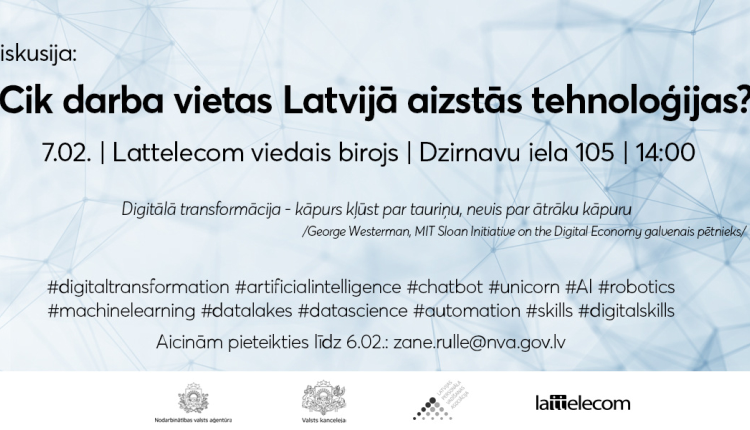 NVA rīkos diskusiju par digitalizācijas un moderno tehnoloģiju ietekmi uz darba tirgu