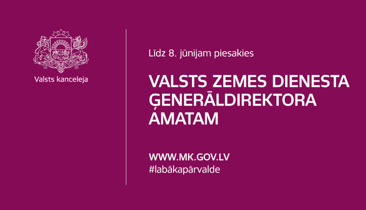 Aicina pieteikties konkursā uz Valsts zemes dienesta ģenerāldirektora amatu