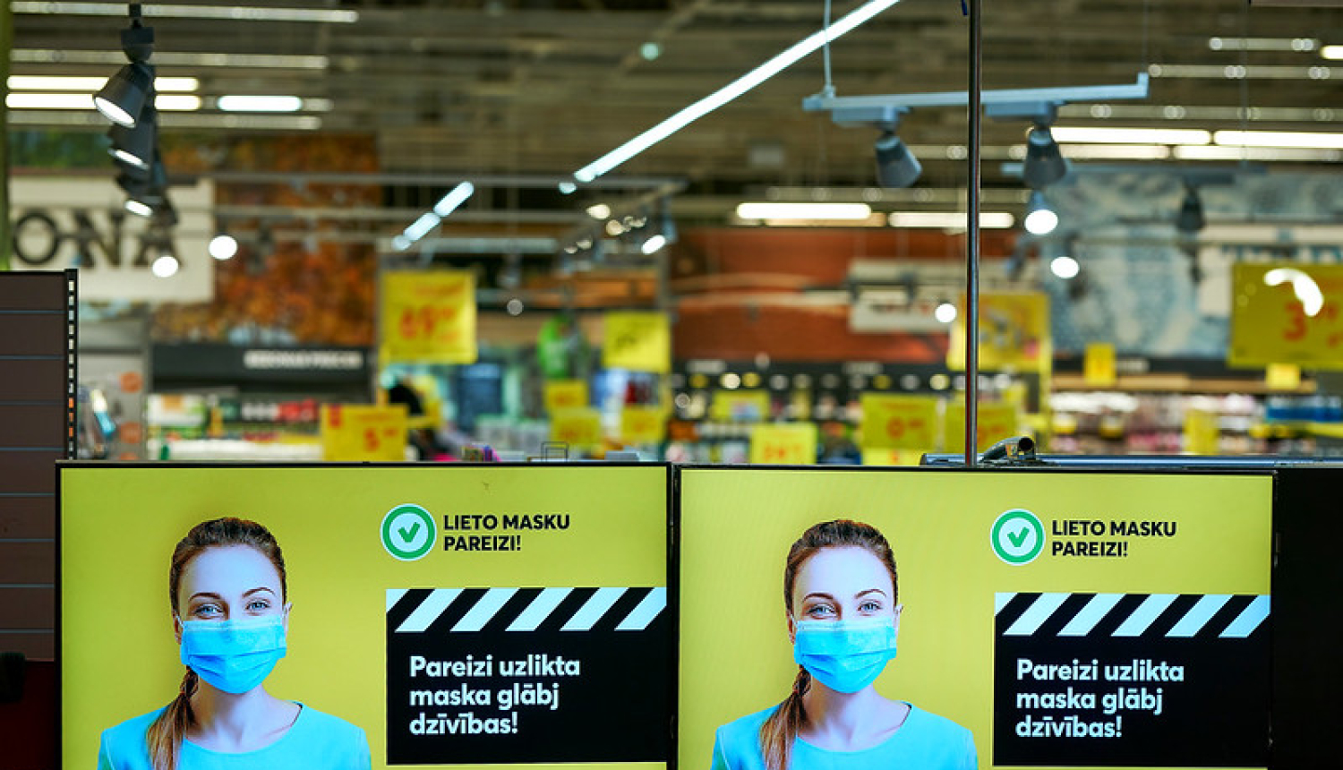 Paziņojumi par masku lietošanu veikalā