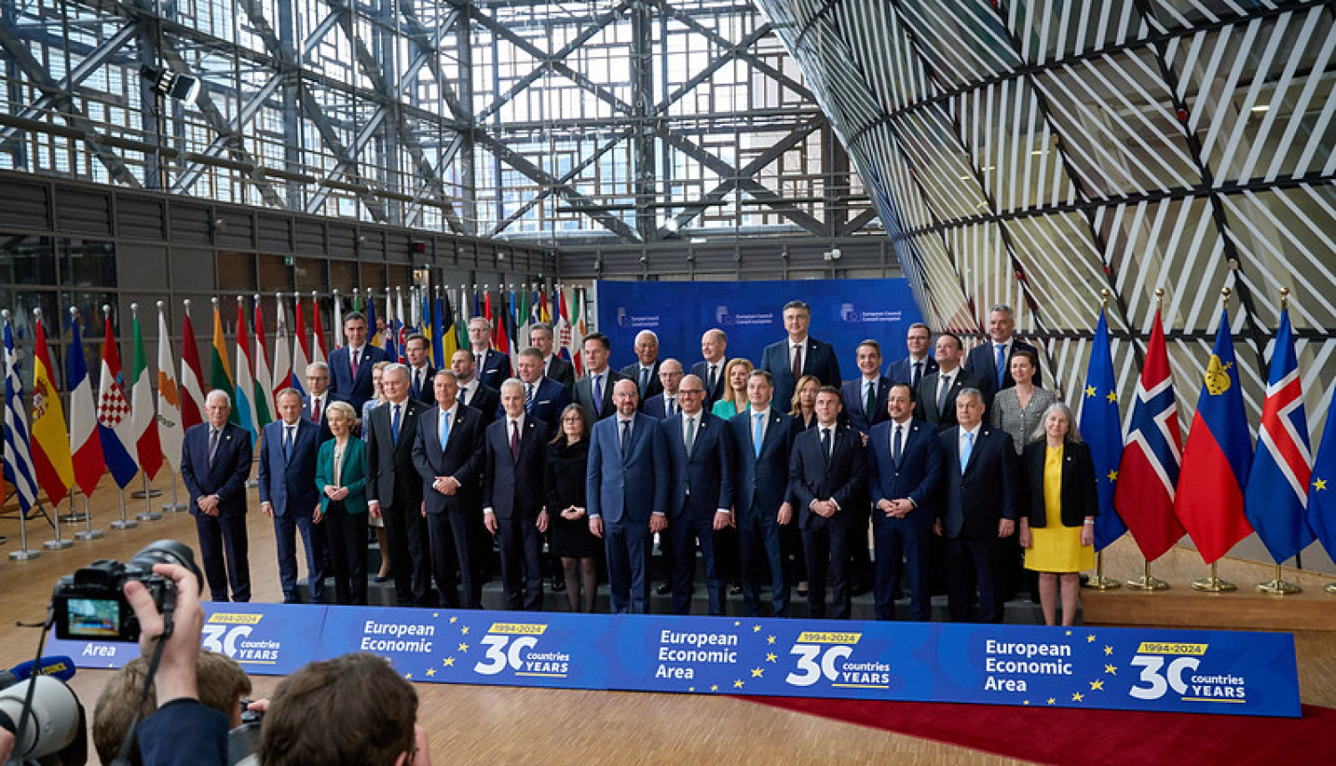 Eiropas Savienības valstu vadītāji kopīgā foto Eiropadomē, Briselē